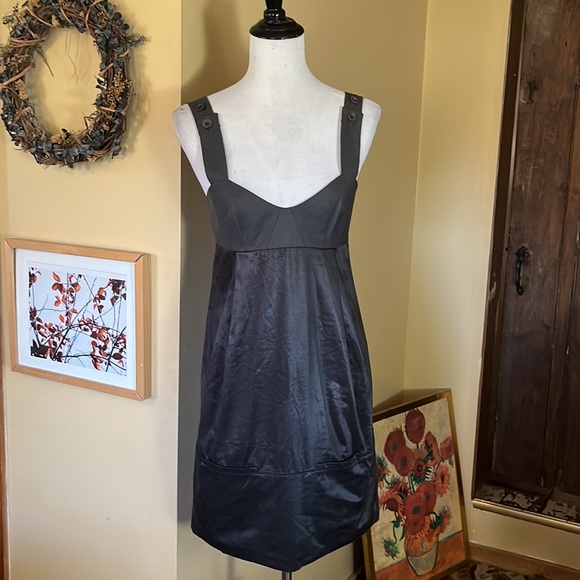 SEE by CHLOE Size 6 TankDress Empire Waist Logo-Button "overall" Straps Overalls - Picture 11 of 17